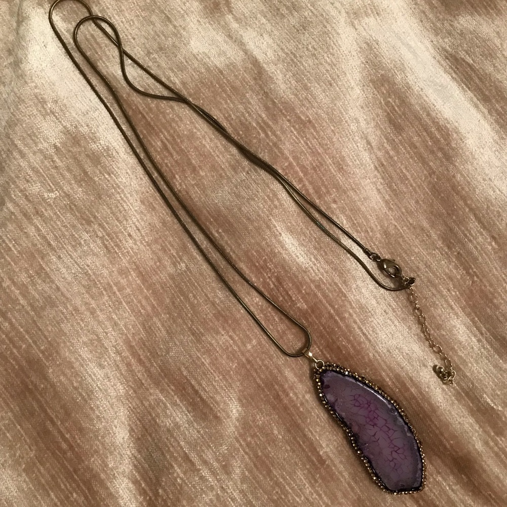 Genuine agate pendant necklace